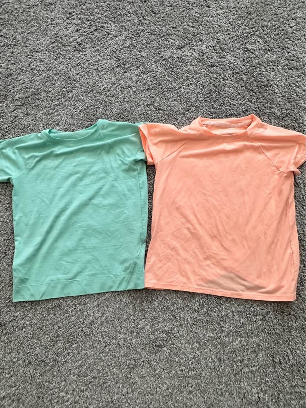 Athleta Girl Short Sleeve Tee Bundle, Girls Size M (8-10) — Teal & Peach